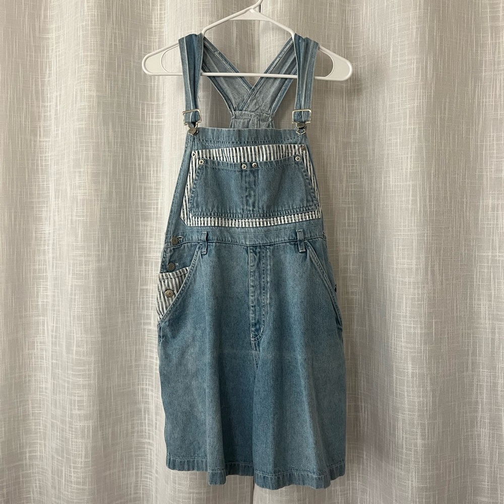 striped vintage overalls